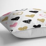 - K2125-3 - Realhomes Renkli Kalp Desenli Dijital Baskılı Dekoratif Yastık Kılıfı Realhomes