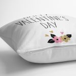 - K2126-3 - Realhomes Happy Valentınes Day Yazılı Dijital Baskılı Kırlent Kılıfı Realhomes