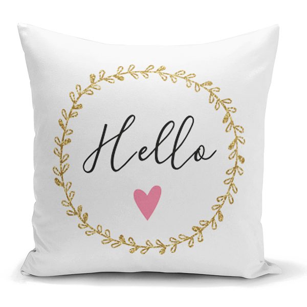 - K2127 - Realhomes  Renkli Puantiyeli Dijital Baskılı Dekoratif Kırlent Kılıfı Realhomes