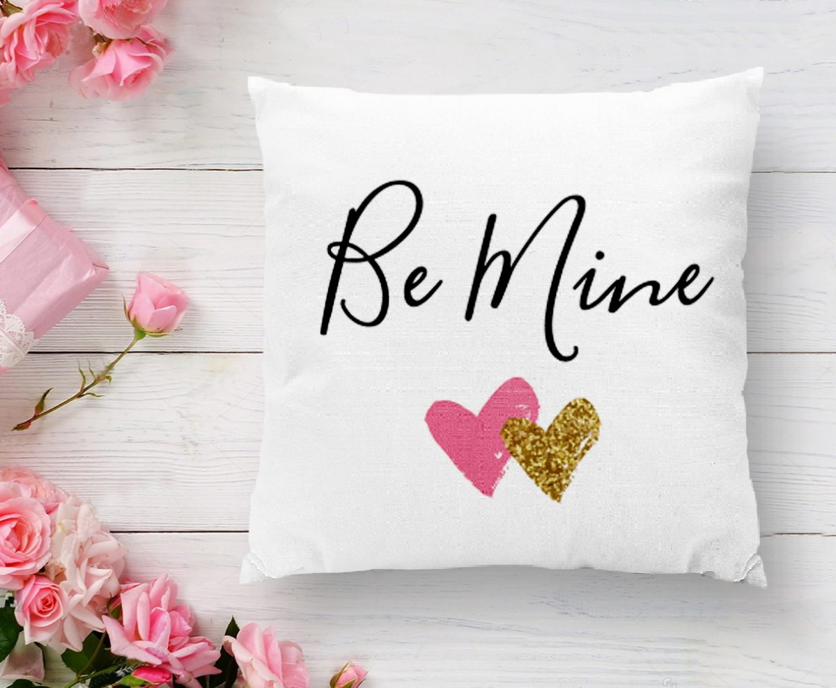 Be Mine Kalp Desenli Dijital Baskılı Modern Kırlent Kılıfı Realhomes