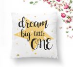Dream Big Little One Yazılı Yıdız Desenli Dijital Baskılı Kırlent Kılıfı Realhomes