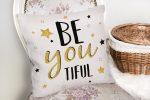 - K2136-2 - Realhomes Be Youtıful Yazı Desenli Dijital Baskılı Modern Yastık Kılıfı Realhomes