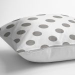 Gri Puantiyeli Dijital Baskılı Modern Yastık Kırlent Kılıfı Realhomes
