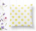 Sarı Puantiyeli Dijital Baskılı Dekoratif Yastık Kırlent Kılıfı Realhomes