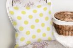 Sarı Puantiyeli Dijital Baskılı Dekoratif Yastık Kırlent Kılıfı Realhomes