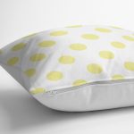 Sarı Puantiyeli Dijital Baskılı Dekoratif Yastık Kırlent Kılıfı Realhomes