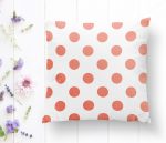 - K2156-1 - Realhomes Yavru Ağzı Puantiyeli Dijital Baskılı Dekoratif Yastık Kılıfı Realhomes