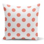 - K2156 - Realhomes Yavru Ağzı Puantiyeli Dijital Baskılı Dekoratif Yastık Kılıfı Realhomes