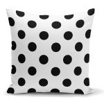 - K2158 - Realhomes  Siyah Puantiyeli Dijital Baskılı Modern Yastık Kırlent Kılıfı Realhomes