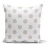 - K2160 - Realhomes  Gri Renkli Puantiyeli Dijital Baskılı Dekoratif Yastık Kılıfı Realhomes