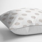 - K2160-3 - Realhomes  Gri Renkli Puantiyeli Dijital Baskılı Dekoratif Yastık Kılıfı Realhomes