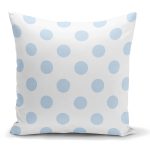 - K2161 - Realhomes  Mavi Puantiyeli Dijital Baskılı Dekoratif Kırlent Kılıfı Realhomes