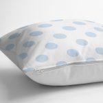 - K2161-3 - Realhomes  Mavi Puantiyeli Dijital Baskılı Dekoratif Kırlent Kılıfı Realhomes