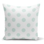 - K2162 - Realhomes Açık Mavi Puantiyeli Dijital Baskılı Modern Kırlent Kılıfı Realhomes