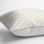 - K2166-3 - Realhomes Hardal Renkli Geometrik Desenli Dijital Baskılı Kırlent Kılıfı Realhomes