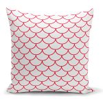 - K2167 - Realhomes Kırmızı Geometrik Desenli Dijital Baskılı Modern Kırlent Kılıfı Realhomes