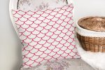 - K2167-2 - Realhomes Kırmızı Geometrik Desenli Dijital Baskılı Modern Kırlent Kılıfı Realhomes