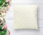 - K2169-1 - Realhomes  Sarı Geometrik Desenli Dijital Baskılı Modern Yastık Kılıfı Realhomes