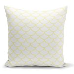 - K2169 - Realhomes  Sarı Geometrik Desenli Dijital Baskılı Modern Yastık Kılıfı Realhomes