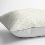 - K2169-3 - Realhomes  Sarı Geometrik Desenli Dijital Baskılı Modern Yastık Kılıfı Realhomes