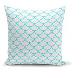 - K2170 - Realhomes Mavi Geometrik Desenli Dijital Baskılı Moderm Kırlent Kılıfı Realhomes