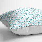 - K2170-3 - Realhomes Mavi Geometrik Desenli Dijital Baskılı Moderm Kırlent Kılıfı Realhomes