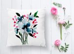 - K2184-1 - Realhomes Modern Çiçek Desenli Dijital Baskılı Dekoratif Yastık Kılıfı Realhomes