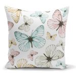 - K2187 - Realhomes Renkli Kelebek Temalı Dijital Baskılı Dekoratif Yastık Kılıfı Realhomes