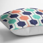 Modern Petek Desenli Dijital Baskılı Dekoratif Yastık Kılıfı Realhomes