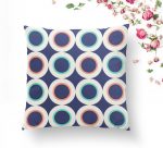 - K2194-1 - Realhomes Yuvarlak Desenli Modern Dijital Baskılı Dekoratif Yastık Kırlent Kılıfı Realhomes