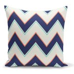 - K2196 - Realhomes Renkli Zigzag Desenli Dijital Baskılı Dekoratif Kırlent Kılıfı Realhomes