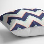 - K2196-3 - Realhomes Renkli Zigzag Desenli Dijital Baskılı Dekoratif Kırlent Kılıfı Realhomes