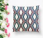 - K2199-1 - Realhomes  Özel Tasarım Geometrik Desenli Dijital Baskılı Kırlent Kılıfı Realhomes