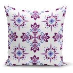 - K2200 - Realhomes  Renkli Çiçek Desenli Dijital Baskılı Dekoratif Yastık Kılıfı Realhomes