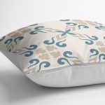 - K2220-3 - Realhomes  Krem Zeminli Dijital Baskılı Modern Yastık Kırlent Kılıfı Realhomes