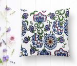 - K2224-1 - Realhomes Porselen Deseni Dijital Baskılı Dekoratif Kırlent Yastık Kılıfı Realhomes