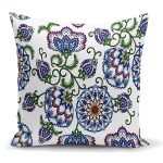 - K2224 - Realhomes Porselen Deseni Dijital Baskılı Dekoratif Kırlent Yastık Kılıfı Realhomes