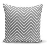 - K2232 - Realhomes Gri Zigzag Temalı Dijital Baskılı Modern Dekoratif Yastık Kılıfı Realhomes