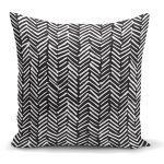 - K2233 - Realhomes Siyah Beyaz Çizgili Dijital Baskılı Dekoratif Kırlent Kılıfı Realhomes