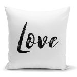 - K2238 - Realhomes  Love Yazı Desenli Dijital Baskılı Dekoratif Yastık Kırlent Kılıfı Realhomes