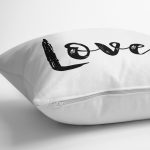 - K2238-3 - Realhomes  Love Yazı Desenli Dijital Baskılı Dekoratif Yastık Kırlent Kılıfı Realhomes