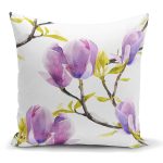 - K2241 - Realhomes Sulu Boya Çiçek Desenli Dijital Baskılı Modern Yastık Kılıfı Realhomes
