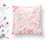 Pembe Yaprak Temalı Dijital Baskılı Yastık Kırlent Kılıfı Realhomes