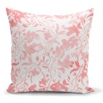 Pembe Yaprak Temalı Dijital Baskılı Yastık Kırlent Kılıfı Realhomes