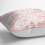 Pembe Yaprak Temalı Dijital Baskılı Yastık Kırlent Kılıfı Realhomes