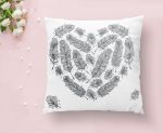 - K2249-1 - Realhomes Tüy Desen Kalp Motifli Dijital Baskılı Dekoratif Kırlent Kılıfı Realhomes