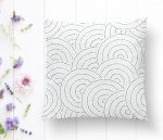 - K2250-1 - Realhomes  Yuvarlak Motifli Dijital Baskılı Modern Yastık Kırlent Kılıfı Realhomes