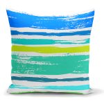 - K2253 - Realhomes Renkli Boyama Desen Dijital Baskılı Dekoratif Yastık Kılıfı Realhomes