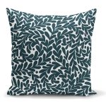 - K2258 - Realhomes Yeşil Yaprak Motifli Dijital Baskılı Modern Yastık Kılıfı Realhomes