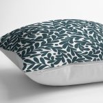 - K2258-3 - Realhomes Yeşil Yaprak Motifli Dijital Baskılı Modern Yastık Kılıfı Realhomes